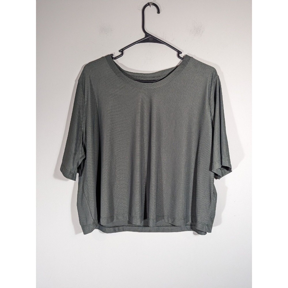 Adidas X Universal Standard Olive Mesh Crop Athletic Top Women Plus 2X